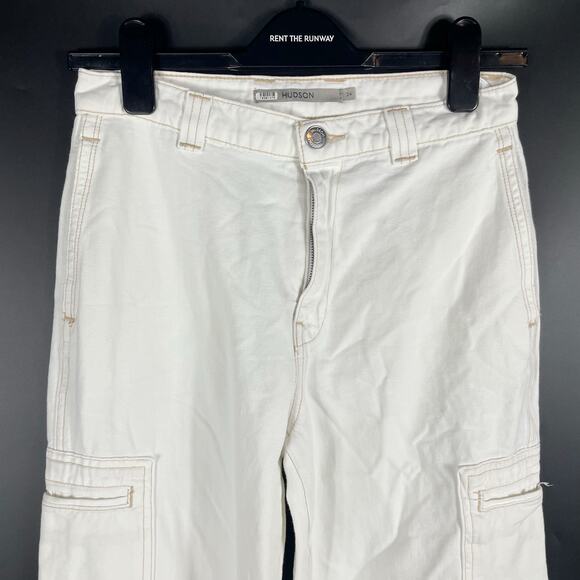 Hudson High-Rise‎ Welt Pocket Cargo Wide Leg Jean White Sz 24 - Picture 7 of 15